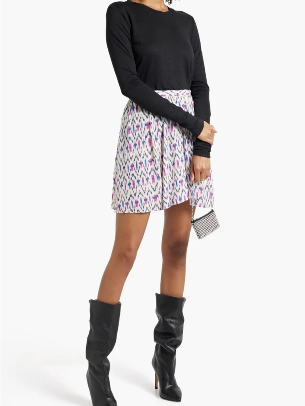 Isabel Marant Étoile Assia Printed Mini Skirt Ecru Size 36 NWT